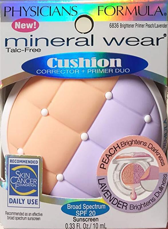 Physicians Formula Mineral Wear Cushion Corrector + Primer Duo SPhysicians Formula 20 B/P Peach/Lavender